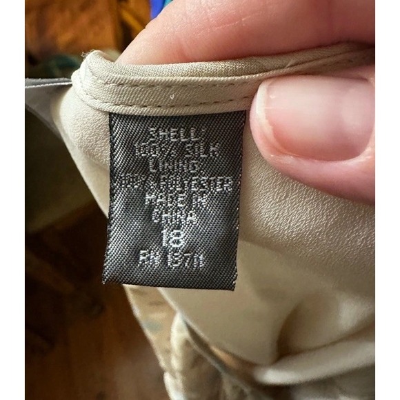 NWT KATE HILL‎ Womens Size 18 Midi Slip Silk Skirt Polka Dot Ruffle Hem Y2K 90s - Picture 10 of 10